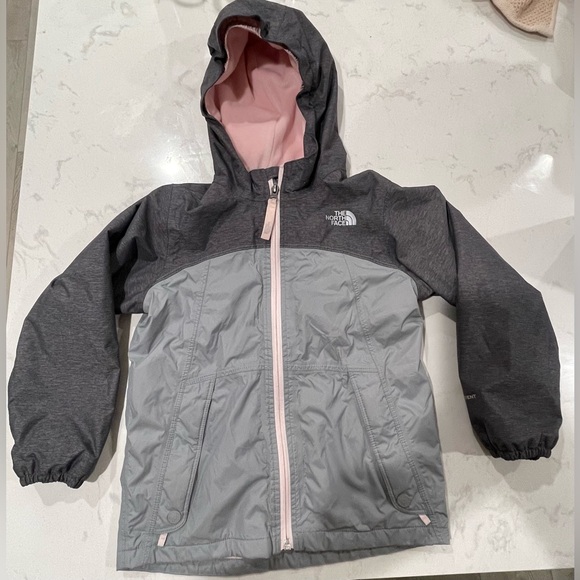The North Face Warm Storm Girls Jacket - Periscope Gray Heather / Pink size 6 - Picture 1 of 5